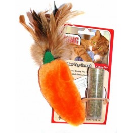 KONG игрушка для кошек "Морковь" 15 см плюш с тубом кошачьей мяты